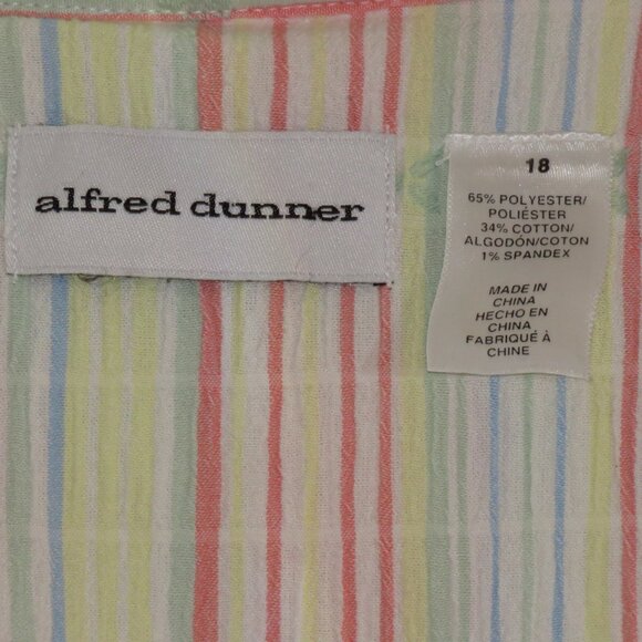 Alfred Dunner Multi-Colored Plaid Short-Sleeve Button-Up Shirt Size 18 (C967) - Picture 6 of 6